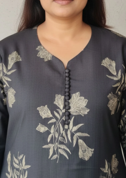 Elegante Bedruckte Gerade Kurta mit Allover-Print | Fabz Boutique