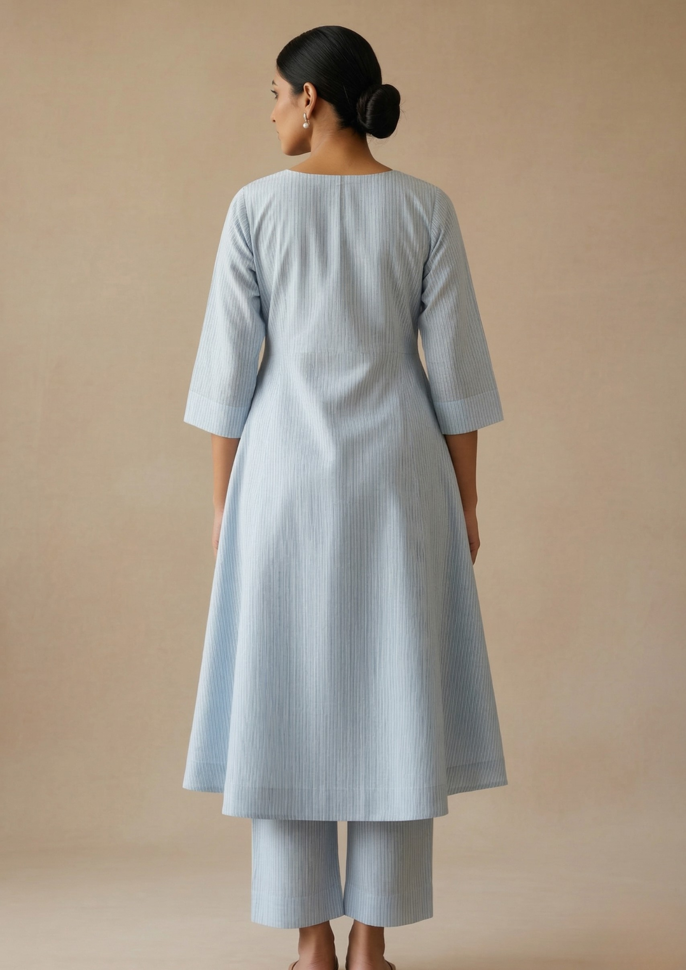 A-Linien Kleid aus Baumwolle mit Streifen | Fabz Boutique