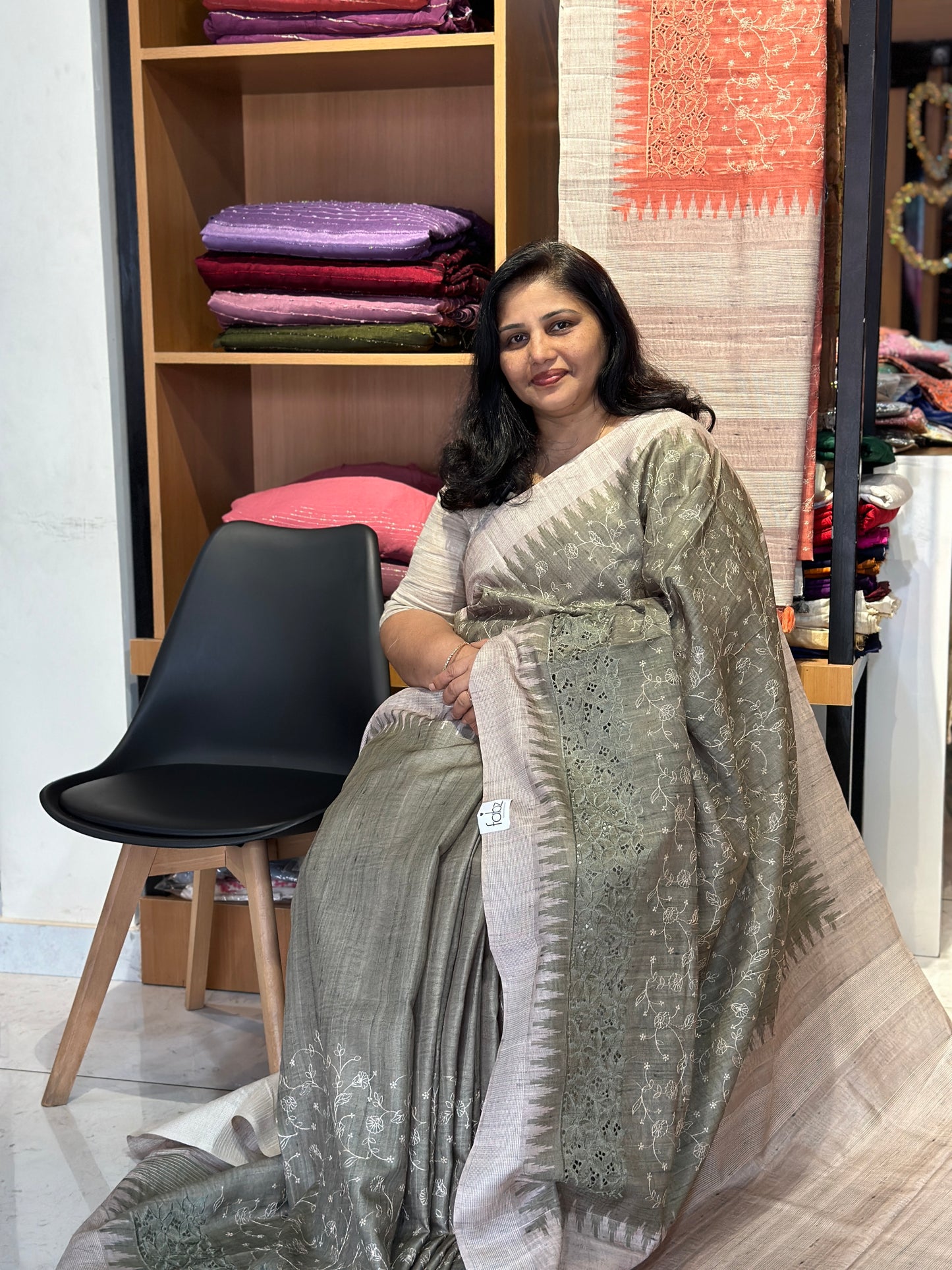 Tussur finished saree collections