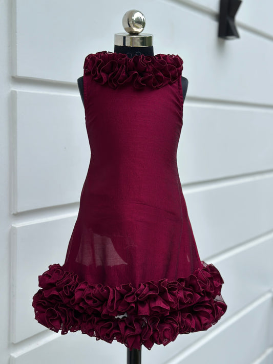 Fabz Maroon Designer Frock