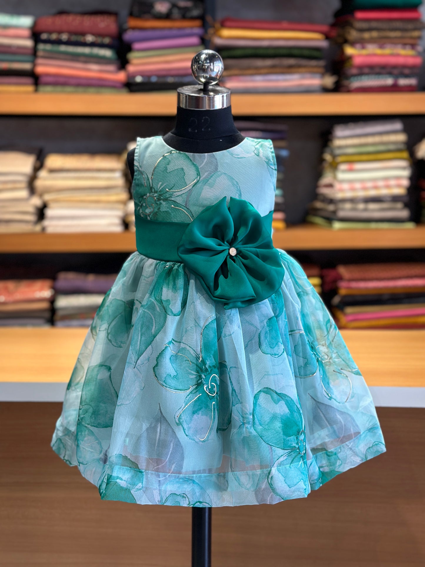 Floral organza kids frock