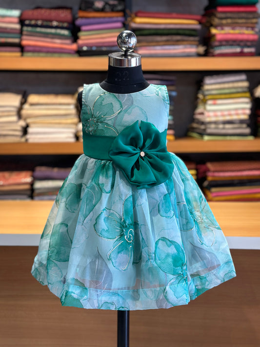 Floral organza kids frock