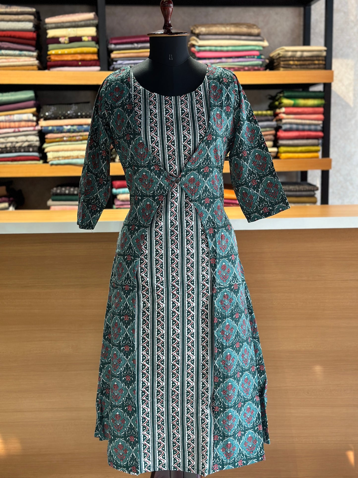 Cotton A-line kurti with jacket