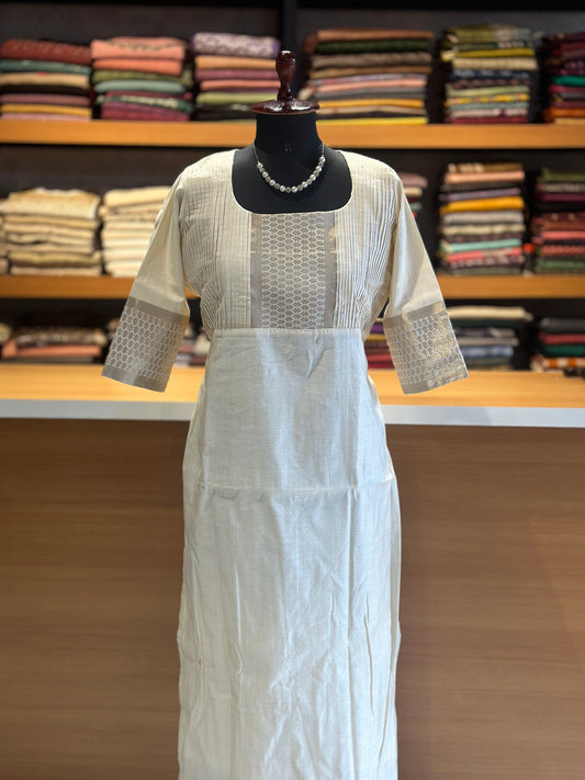 Off-white slitted Kurti