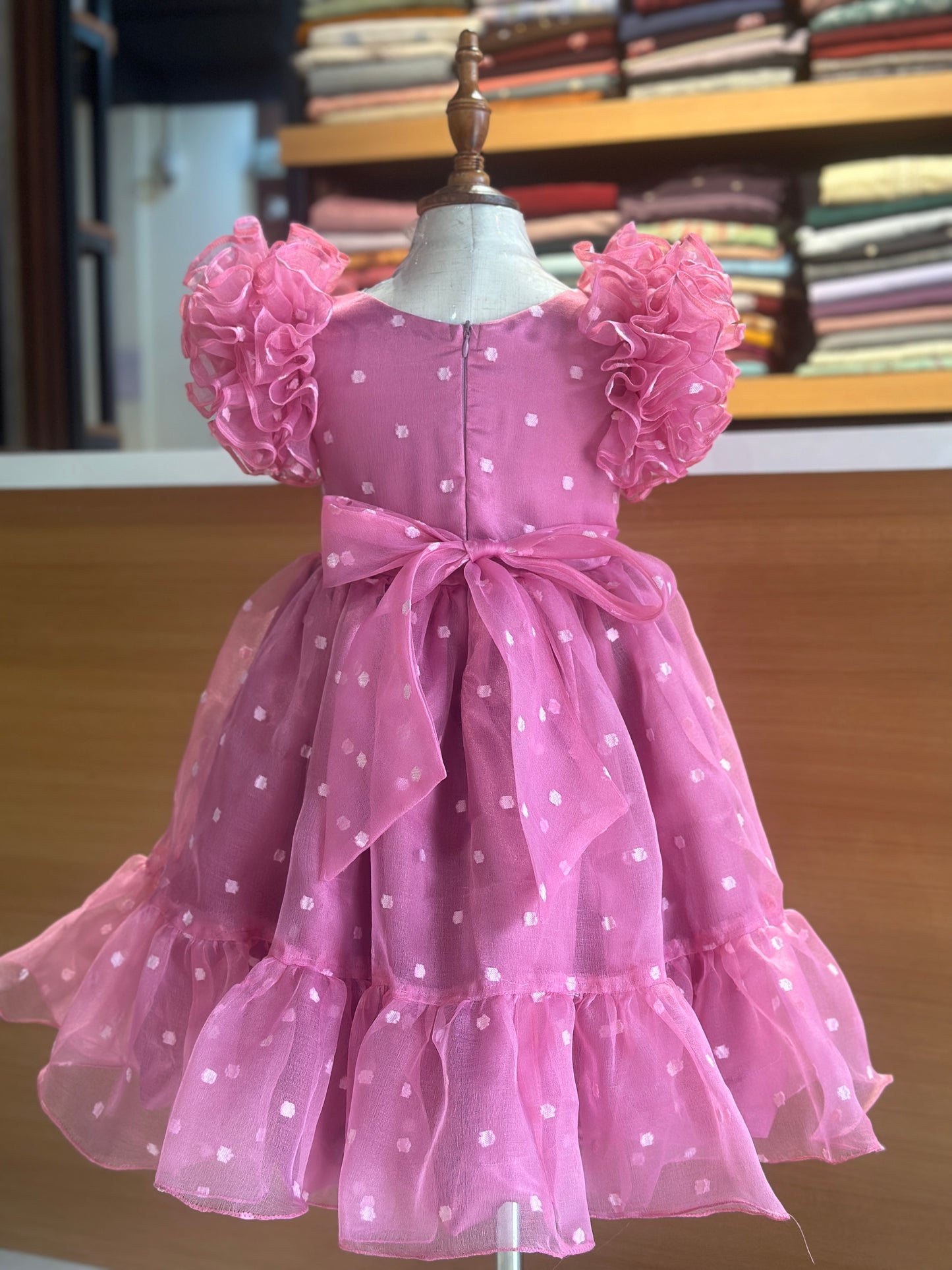 Organza kids frock collections.