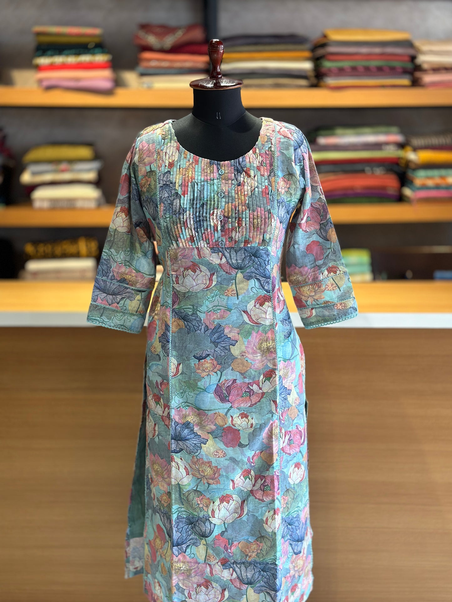 Cotton linen slitted kurti