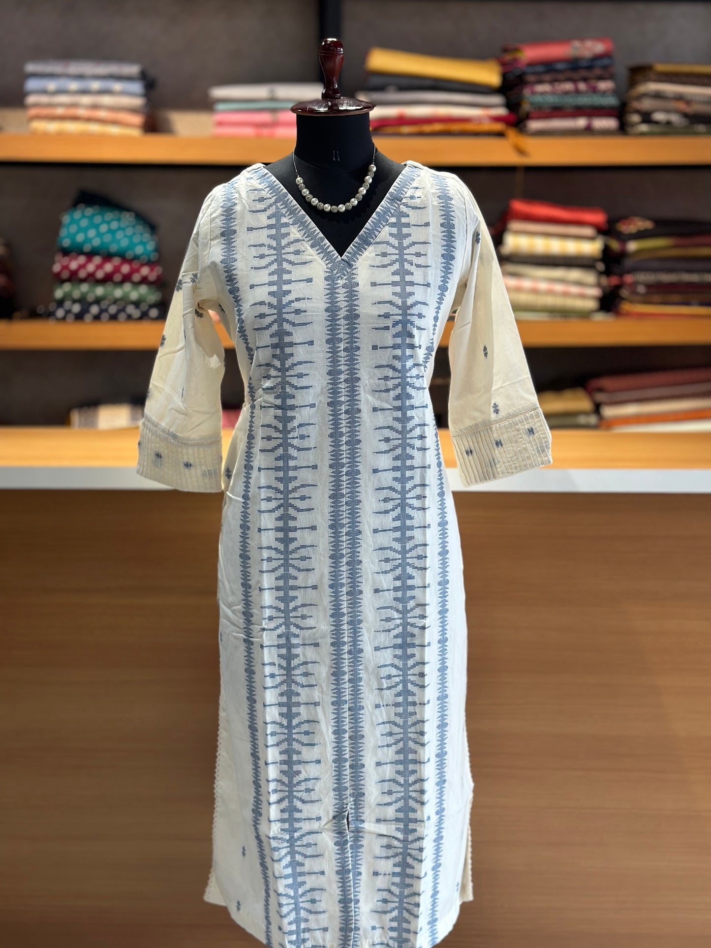 Cotton self designed slitted kurti