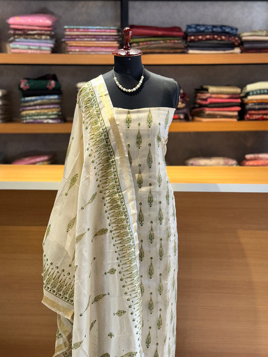 Tissue kota unstitched salwar set collections