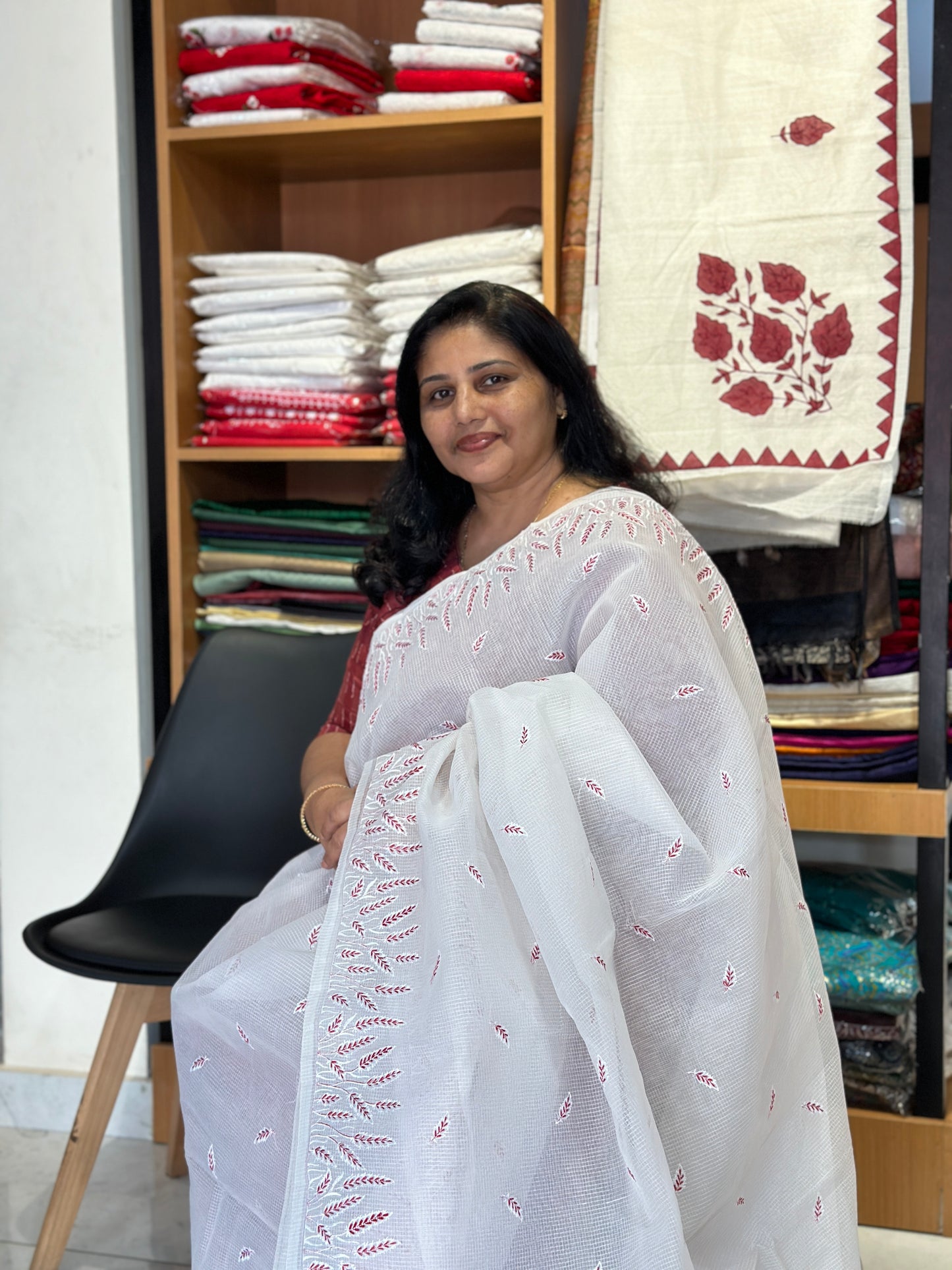 White cota sarees