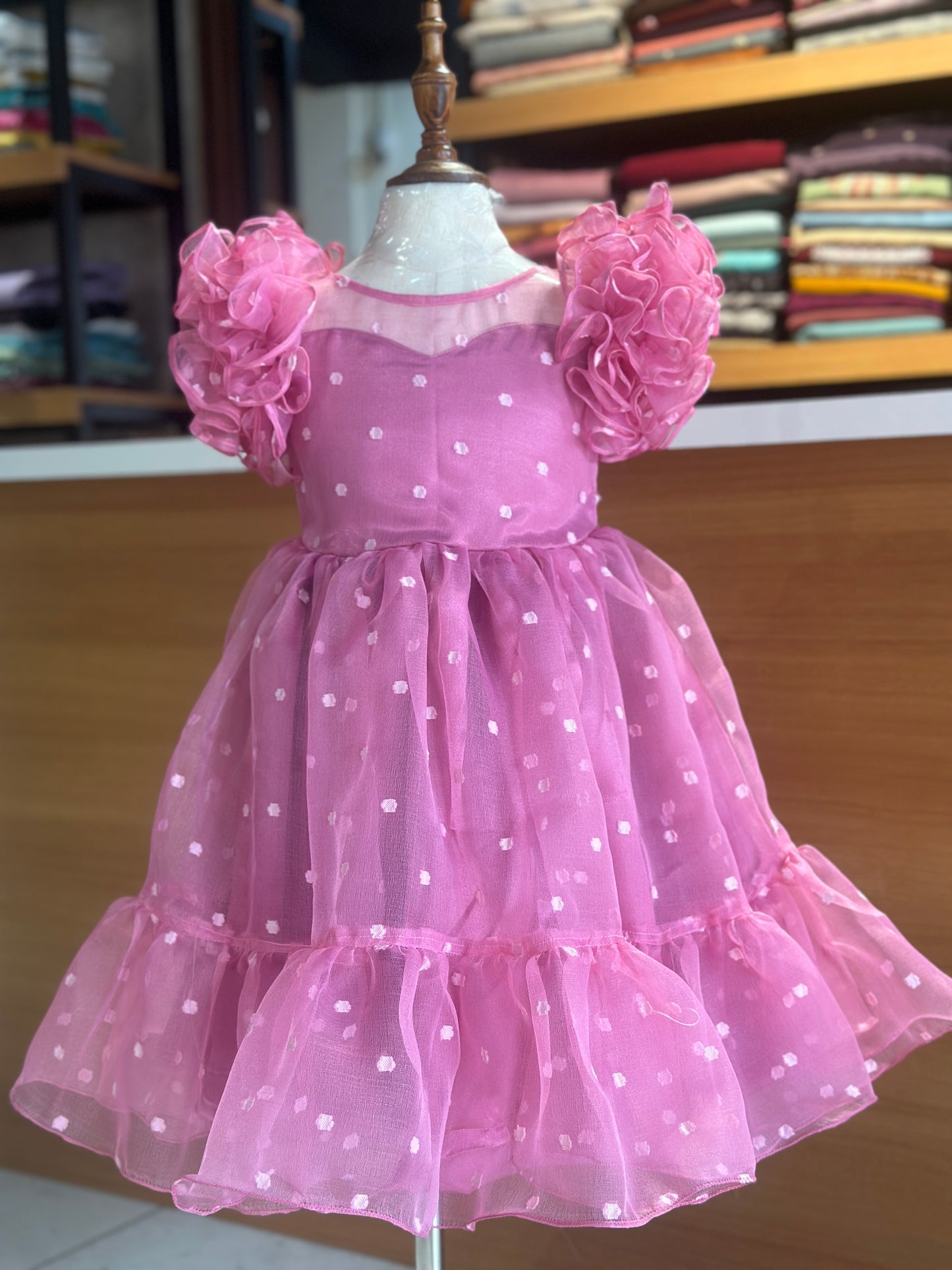 Organza kids frock collections.