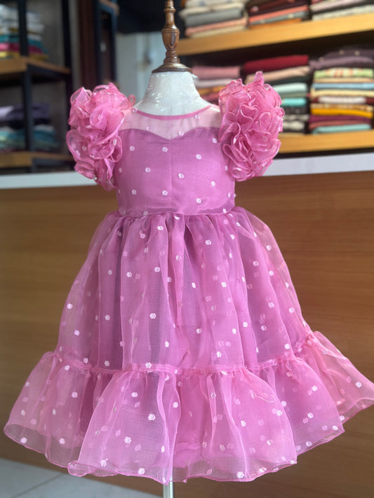 Organza kids frock collections.