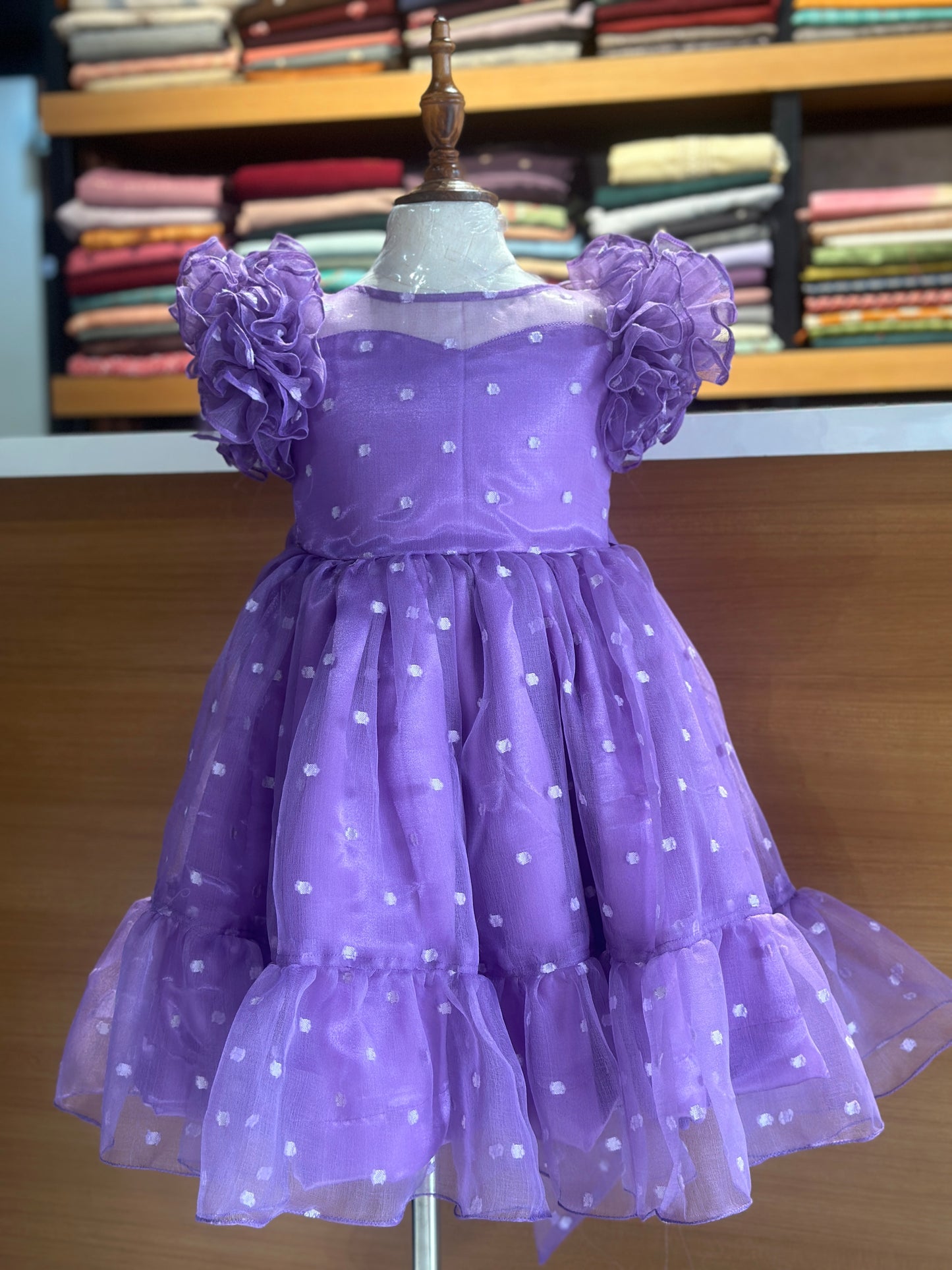 Organza kids frock collections.