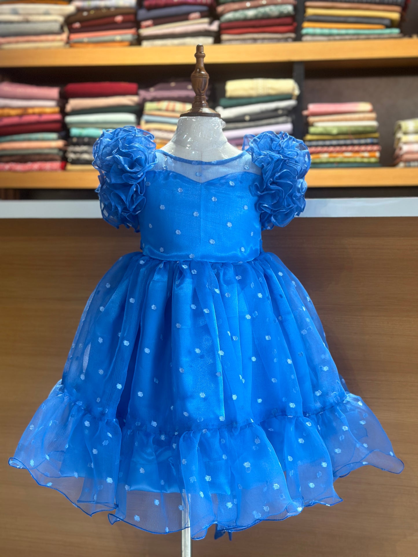 Organza kids frock collections.