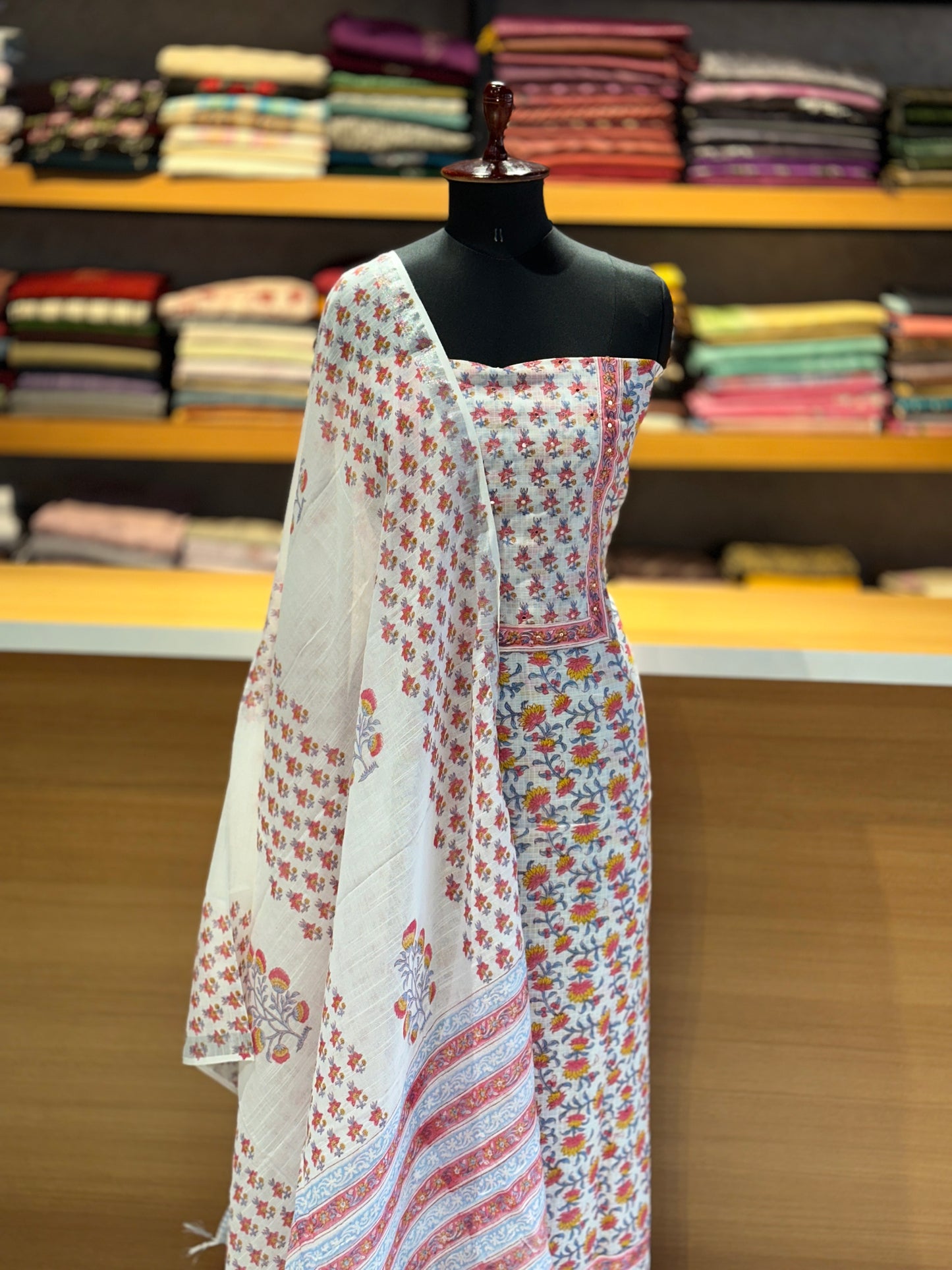 Cotton printed unstiched salwar set