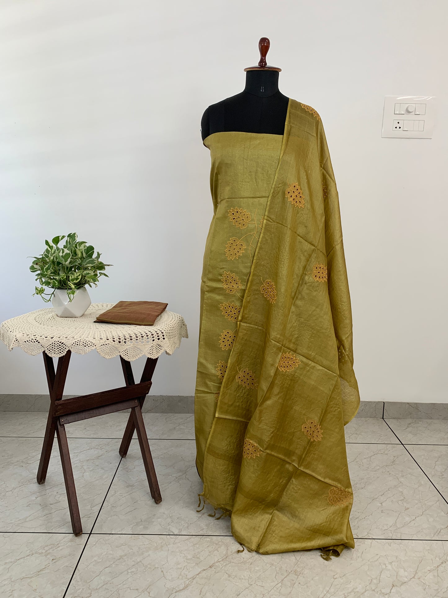 Tussar Silk Unstitched SalwarSet