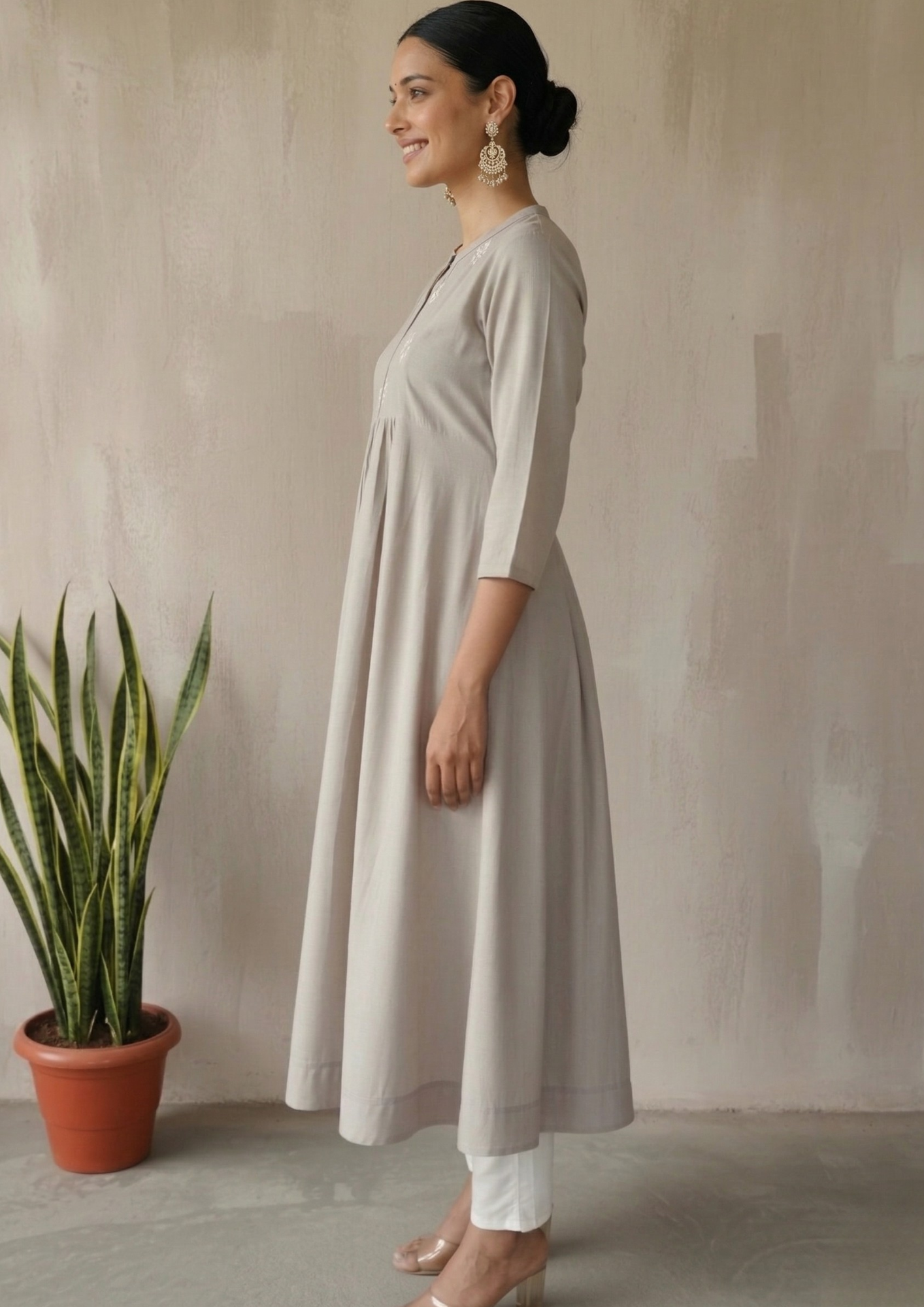 A-Linien Kleid aus Baumwolle mit Knopfleiste | Fabz Boutique
