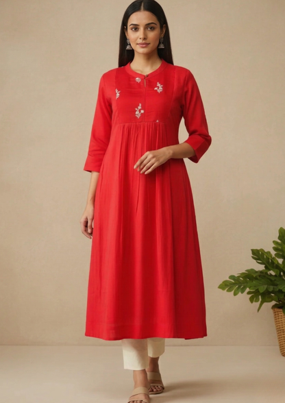A-Linien Kleid aus Baumwolle mit Knopfleiste | Fabz Boutique