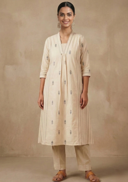 A-Linien Kleid aus Baumwolle mit Stickerei in Dunkelrot | Fabz Boutique