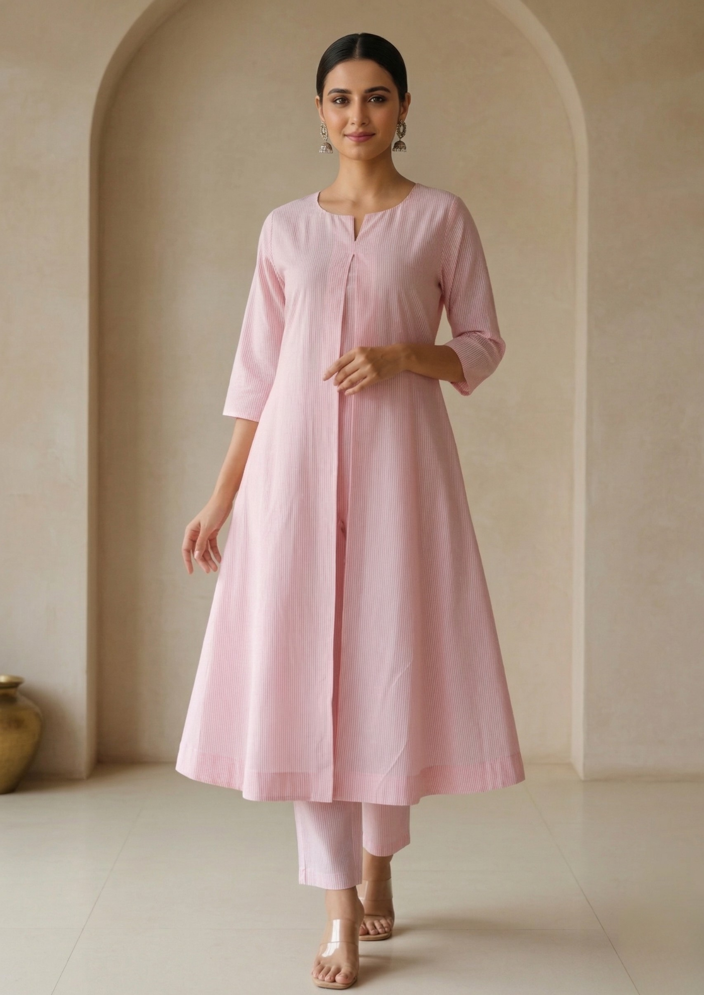 A-Linien Kleid aus Baumwolle mit Streifen | Fabz Boutique