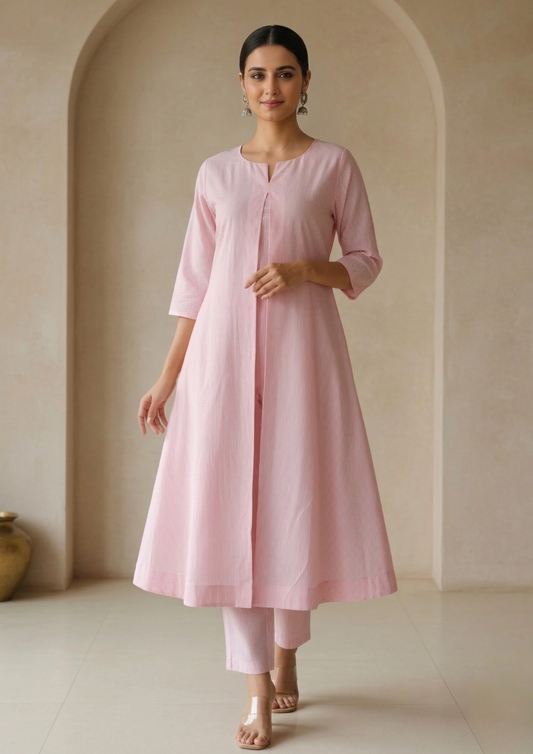 A-Linien Kleid aus Baumwolle mit Streifen | Fabz Boutique