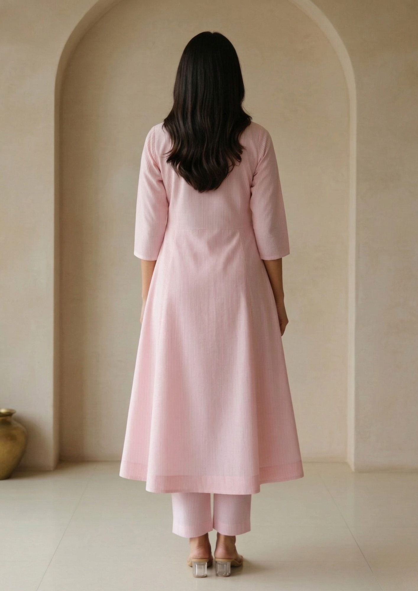 A-Linien Kleid aus Baumwolle mit Streifen | Fabz Boutique