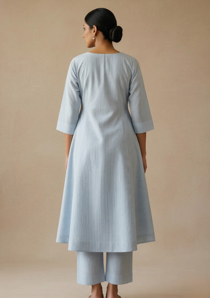 A-Linien Kleid aus Baumwolle mit Streifen | Fabz Boutique