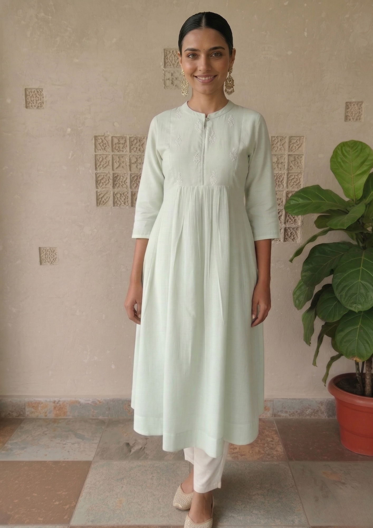 A-Linien Kleid aus Baumwolle mit Knopfleiste | Fabz Boutique