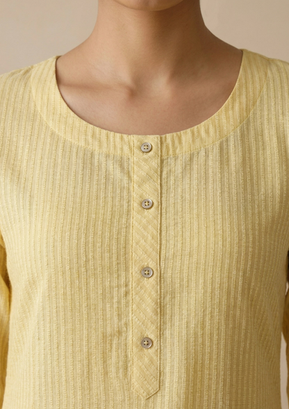 Schlichtes A-Linien Kleid aus Baumwolle in Gelb | Fabz Boutique